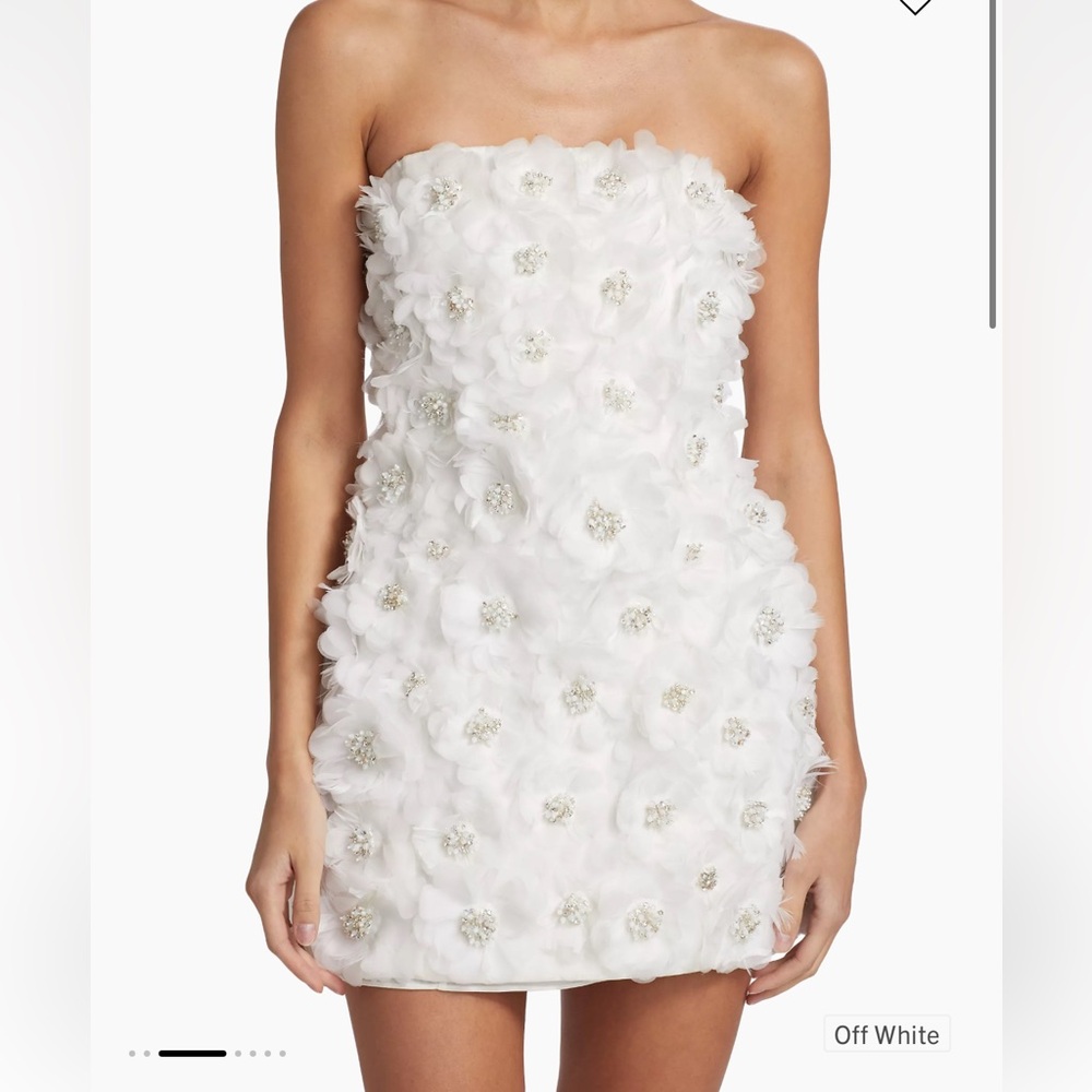 Alice + Olivia Velia Crystal Floral Strapless Mini Gown - Size 10 - worn once